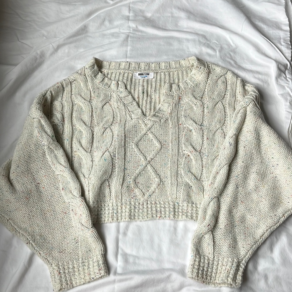 Cropped Knit Funfetti Sweater